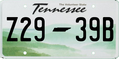 TN license plate Z2939B