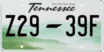 TN license plate Z2939F