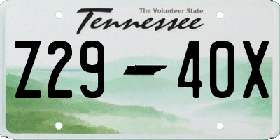 TN license plate Z2940X