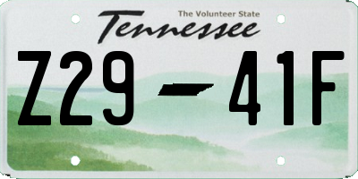 TN license plate Z2941F