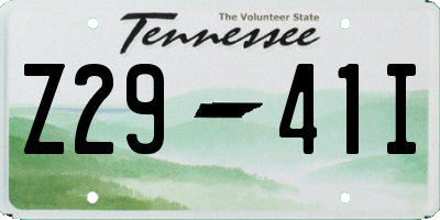 TN license plate Z2941I