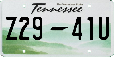 TN license plate Z2941U