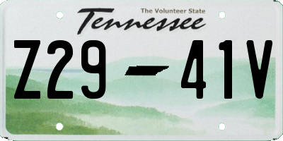 TN license plate Z2941V