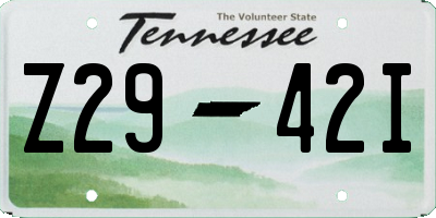 TN license plate Z2942I