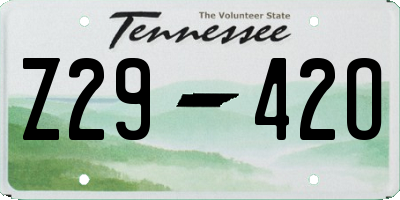 TN license plate Z2942O