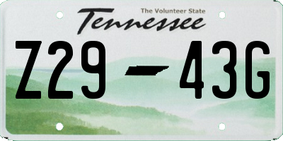 TN license plate Z2943G