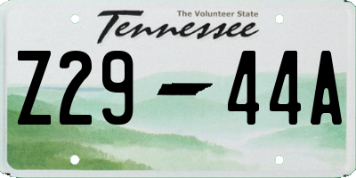 TN license plate Z2944A