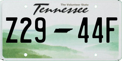 TN license plate Z2944F