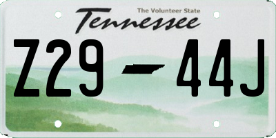 TN license plate Z2944J