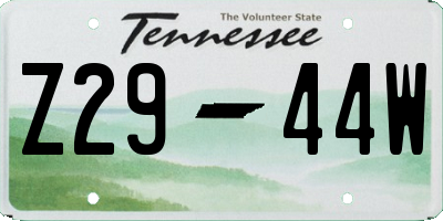 TN license plate Z2944W