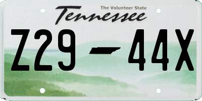 TN license plate Z2944X