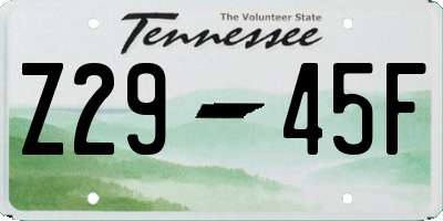 TN license plate Z2945F