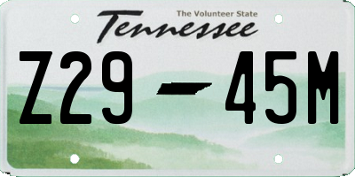 TN license plate Z2945M