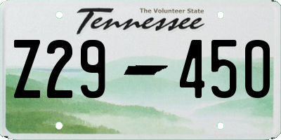 TN license plate Z2945O