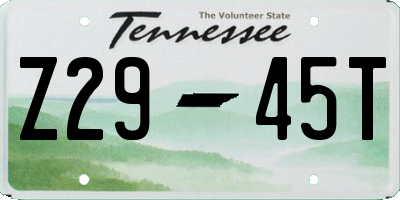 TN license plate Z2945T