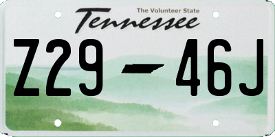 TN license plate Z2946J