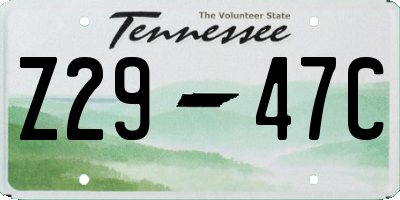TN license plate Z2947C