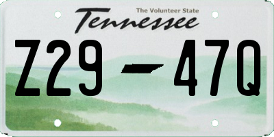 TN license plate Z2947Q