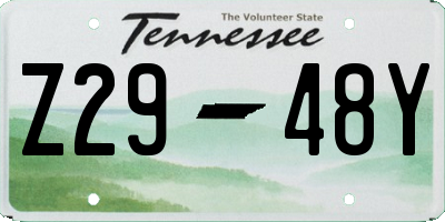 TN license plate Z2948Y