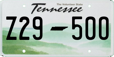 TN license plate Z2950O