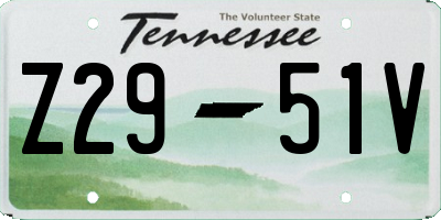 TN license plate Z2951V
