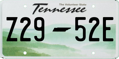 TN license plate Z2952E