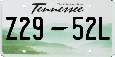 TN license plate Z2952L