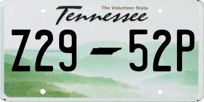 TN license plate Z2952P
