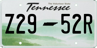 TN license plate Z2952R