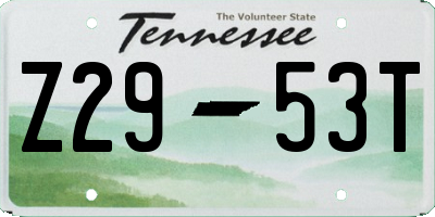 TN license plate Z2953T