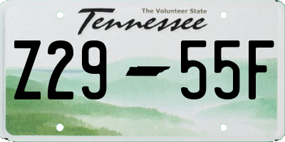 TN license plate Z2955F