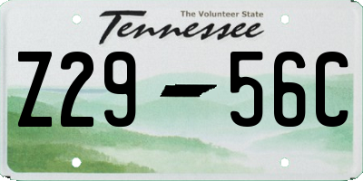 TN license plate Z2956C
