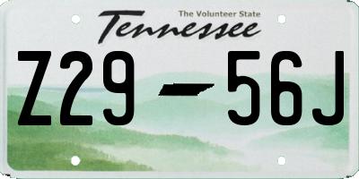 TN license plate Z2956J