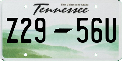 TN license plate Z2956U