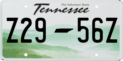 TN license plate Z2956Z