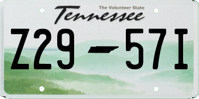 TN license plate Z2957I