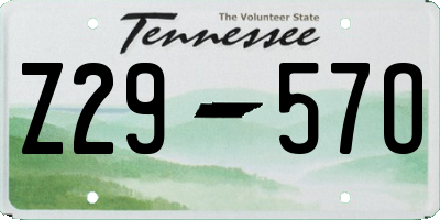 TN license plate Z2957O