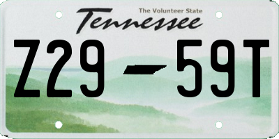 TN license plate Z2959T