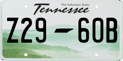 TN license plate Z2960B