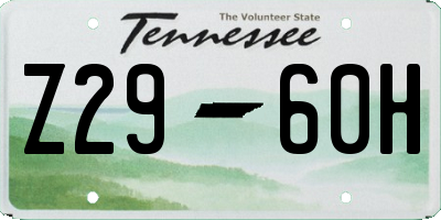 TN license plate Z2960H