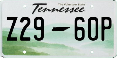TN license plate Z2960P
