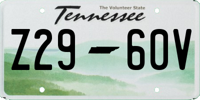 TN license plate Z2960V