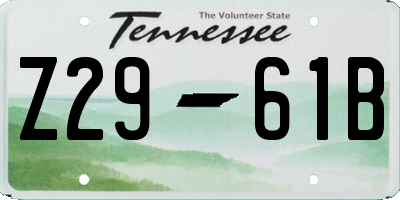 TN license plate Z2961B