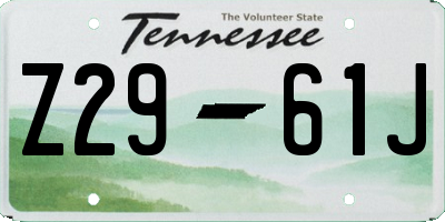 TN license plate Z2961J