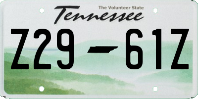 TN license plate Z2961Z