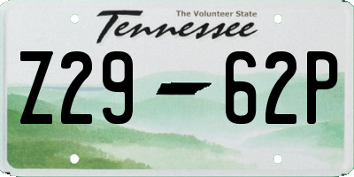 TN license plate Z2962P