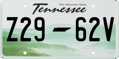 TN license plate Z2962V