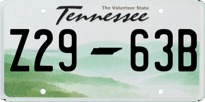TN license plate Z2963B
