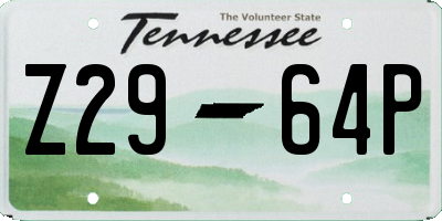 TN license plate Z2964P