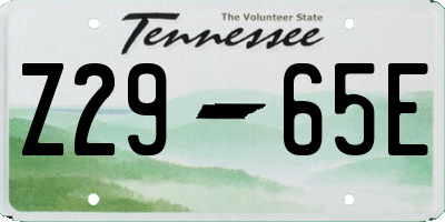 TN license plate Z2965E